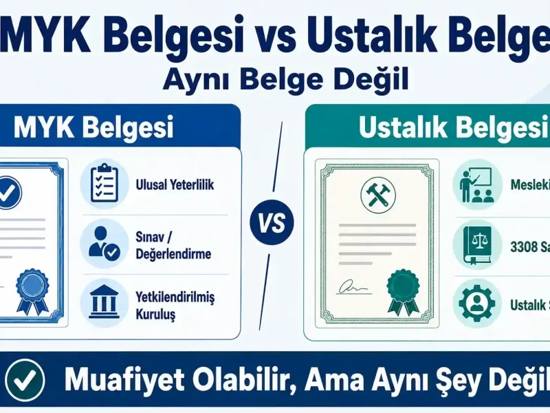 MYK Belgesi ile Ustalık Belgesi Arasındaki Fark Nedir