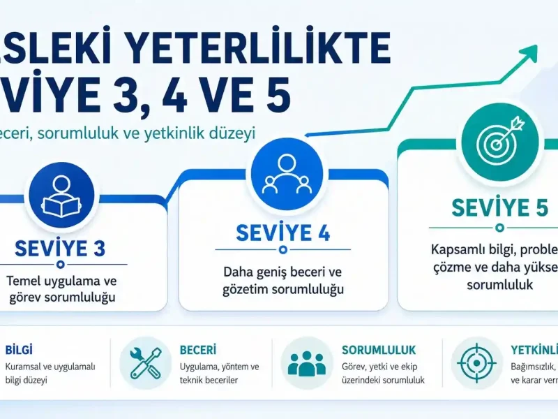 Mesleki Yeterlilik Belgesinde Seviye 3, 4 ve 5 Ne Anlama Gelir